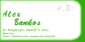 alex bankos business card